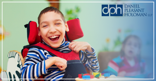 Smiling child with CP at Daycare