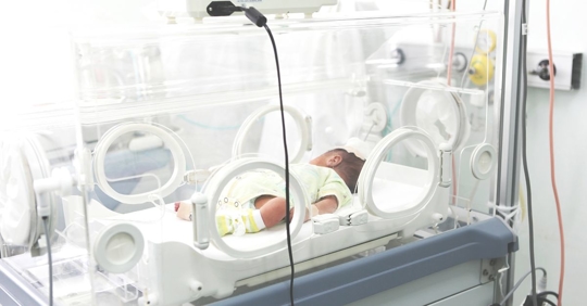 a newborn baby in the NICU