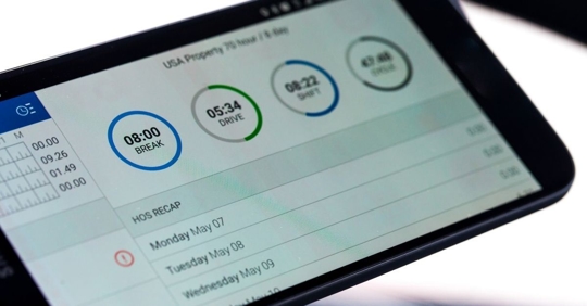 close up image of an electronic logging device