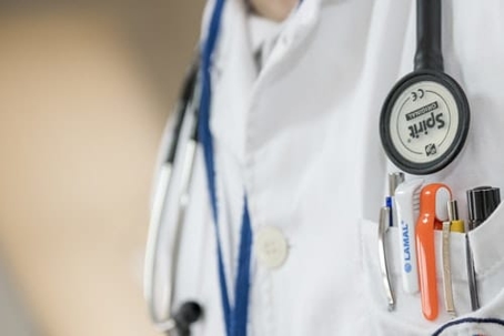 Close up of doctor's stethoscope